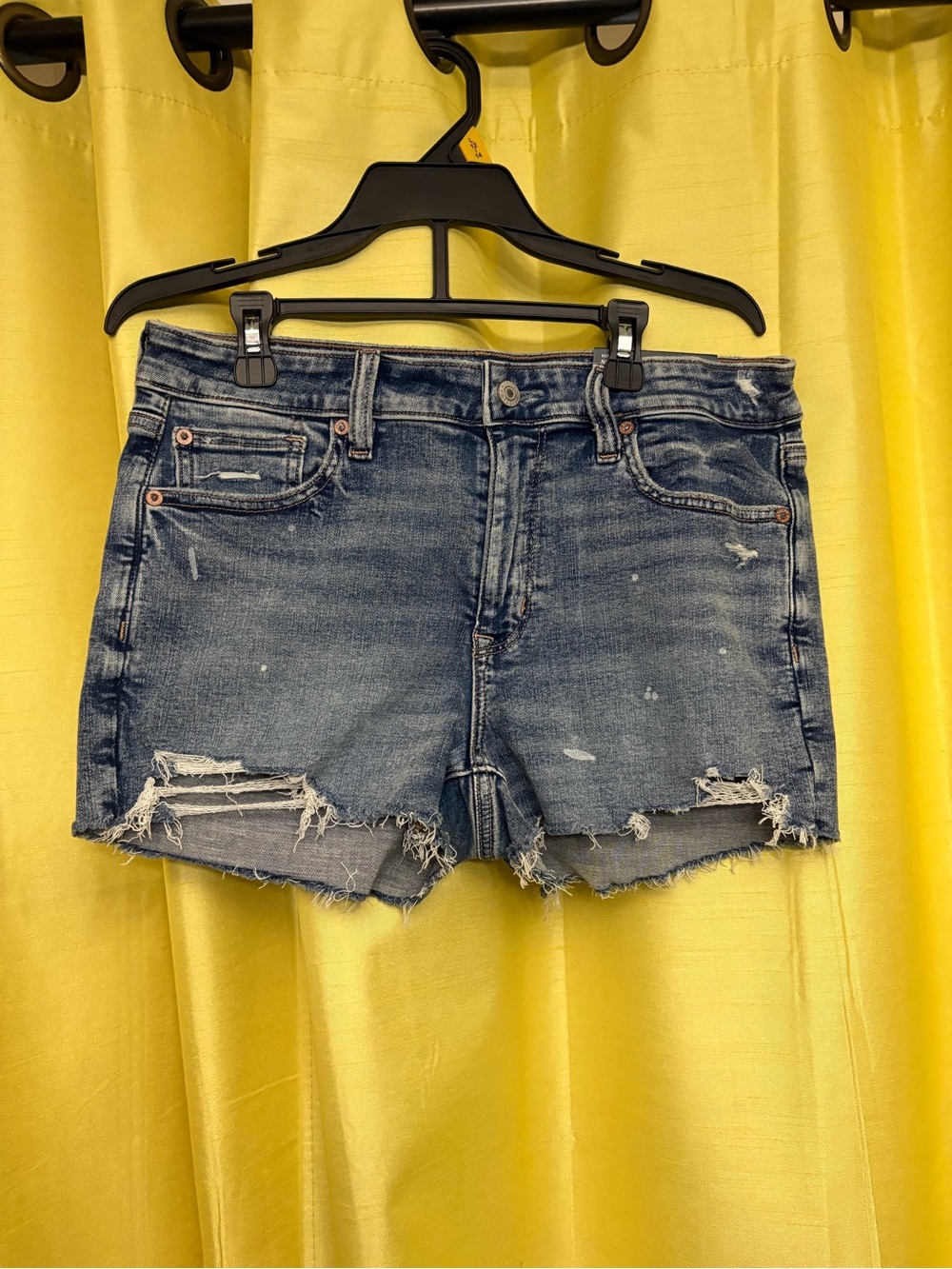 American Eagle Outfitters Distressed Dark Blue Denim Cutoff Shorts